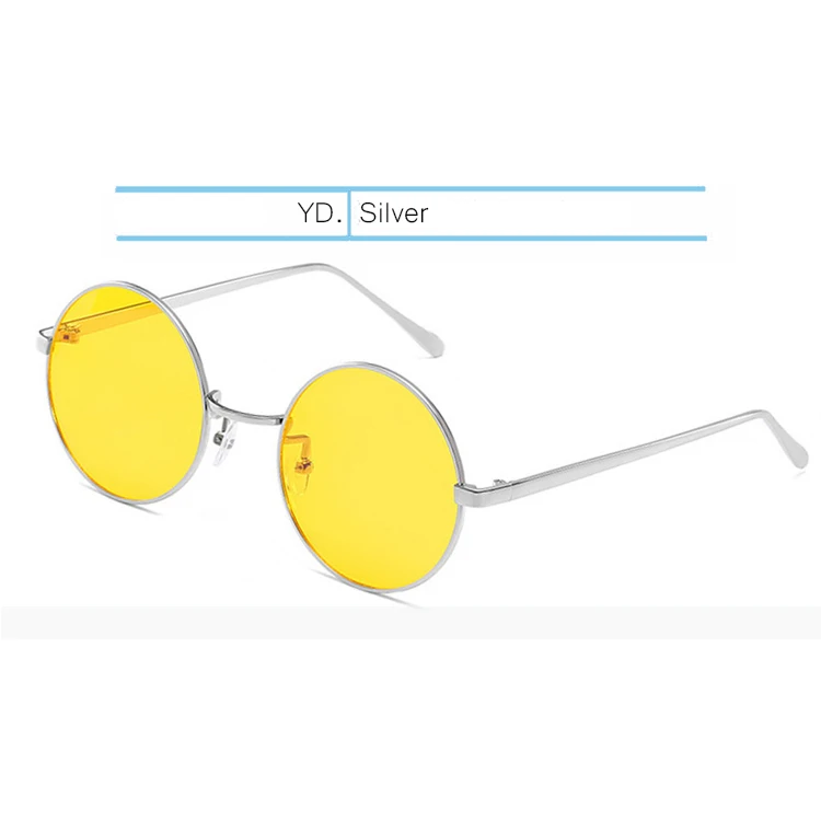 Silver-Yellow IVSTA компьютерные очки Круглый анти синий светильник блокирующая оптическая оправа для женщин Близорукость мужчин для Harri Potter стиль ночные солнцезащитные очки - Цвет оправы: Silver-Yellow