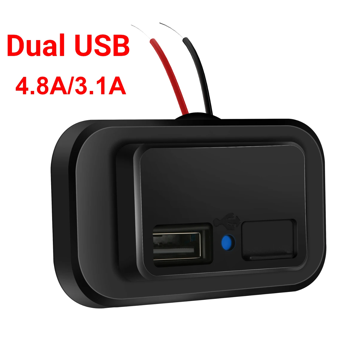 Зарядное устройство с двумя USB портами 4 8 А 3 1 12 В 24 для автомобилей мотоциклов