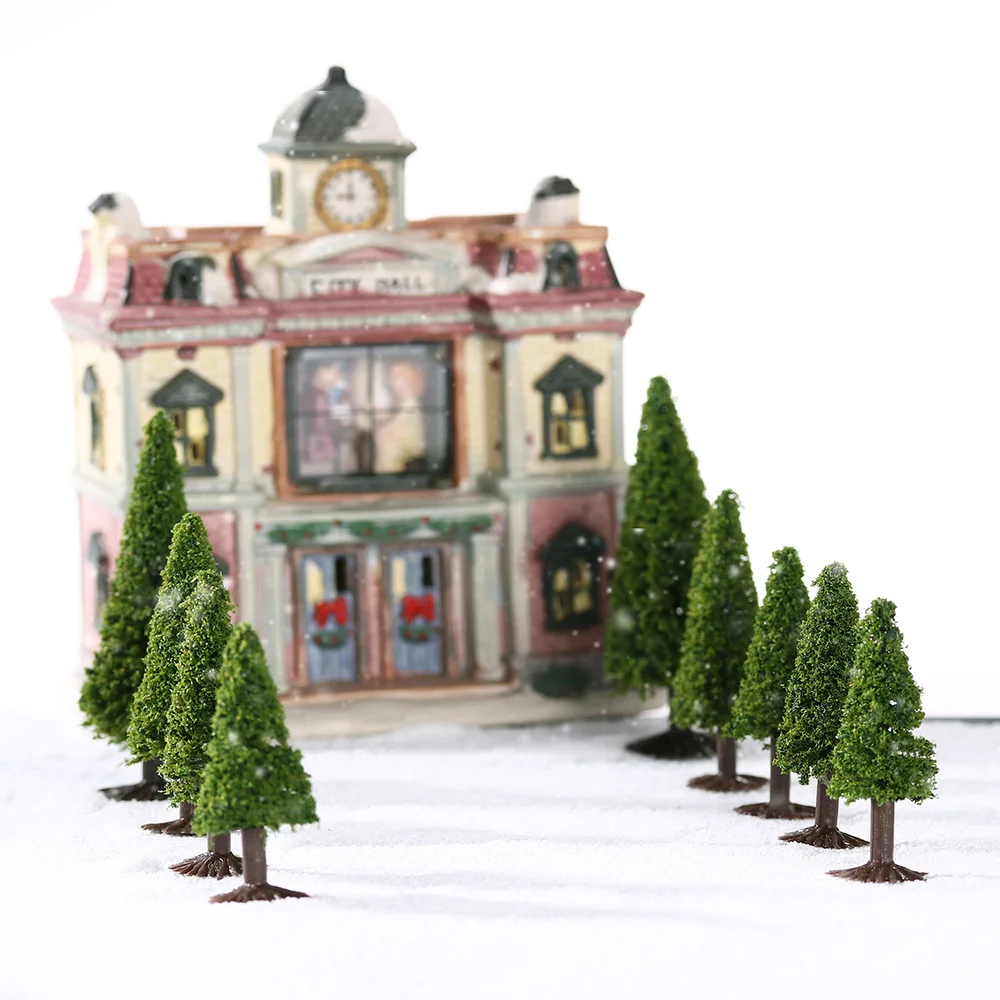 

WINOMO 15pcs 1/100 1/150 1/200 Green Scenery Landscape Model Cedar Trees