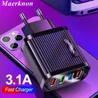 Зарядное устройство USB, быстрая зарядка 3,0 4,0 QC3.0, быстрая зарядка для iPhone X, Samsung, Xiaomi, Huawei, настенный адаптер для планшетов, зарядное устройство