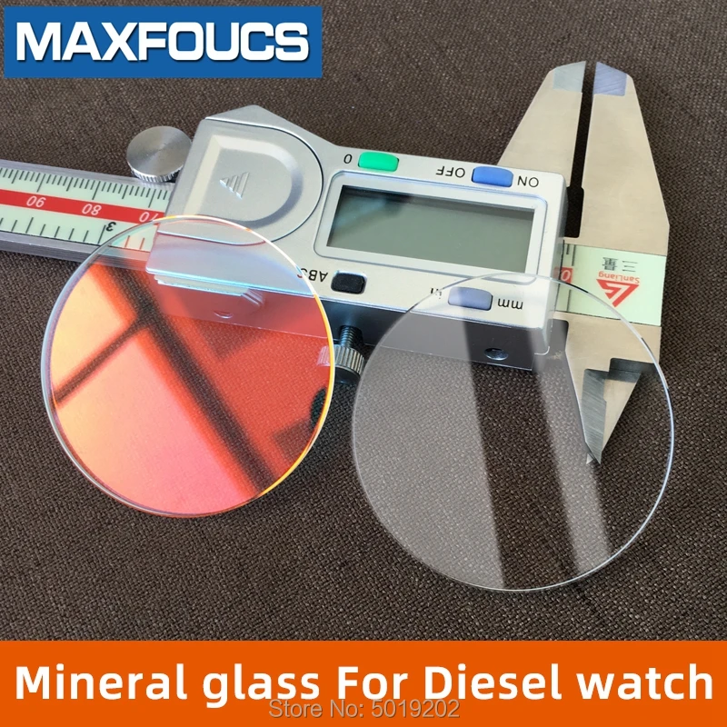 

1 Pieces Mineral glass Red Transparentcolor crystal Watch glass Flat For Diesel 44.5mm 37.5mm DZ4318 DZ4323 DZ4281 DZ1657