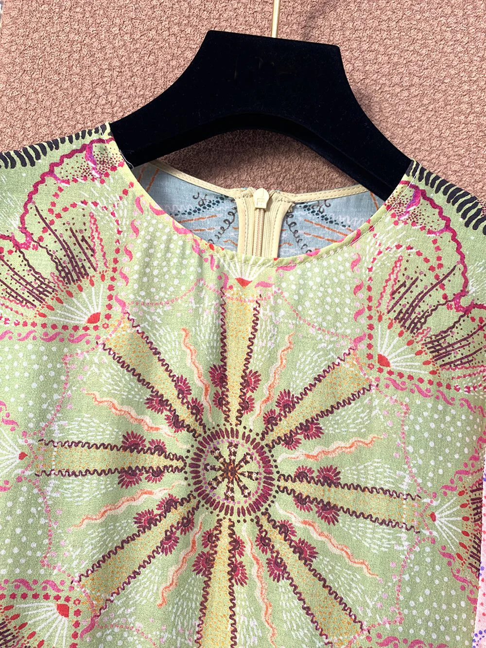 

Cotton Spring Runway Holiday Dress Women Full Sleeve Multicolor Totem Print Ankle Length Lady Prom Dresses