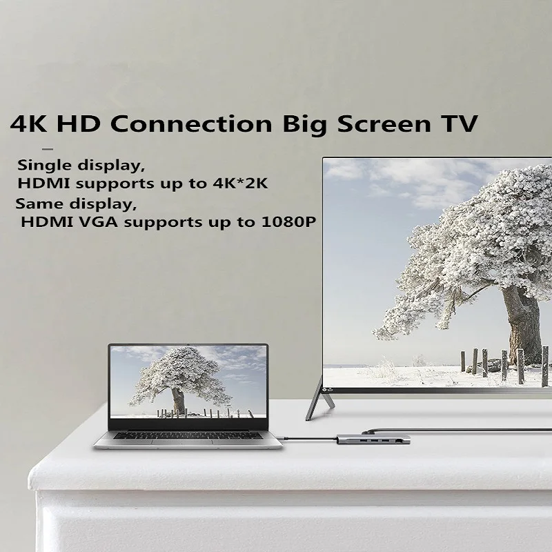 USB-концентратор 10 в 1 HDMI Rj45 адаптер для iPad Pro 2018 Type-C с PD TF SD USB3.0/2 0 Samsung Macbook Huawei Mate 20 |