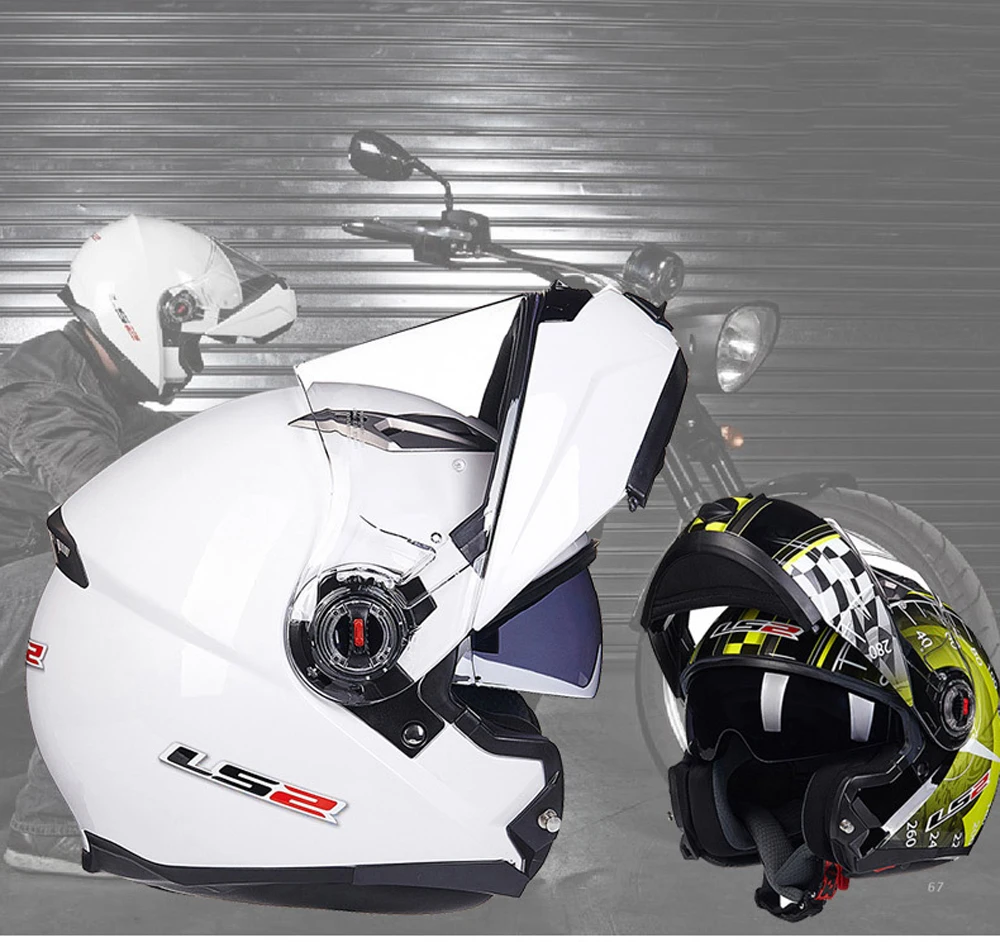 LS2 флип-ап Мото Кросс мото rcycle шлем модульный с двойным шлемом стекло черный солнцезащитный козырек capacetes para мото гоночный шлем
