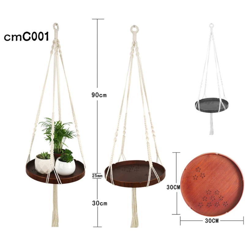 

Mahogany Disc Hanging Planter Succulent Planting Wall Hanging Flower Pot Holder K0AB