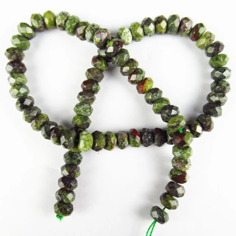 Красивый граненый драконовый кровяной камень свободная бусина Rondelle 15 5 дюймов 8x5