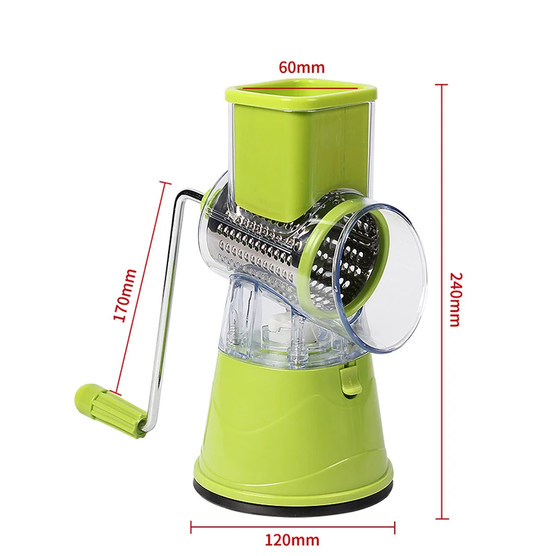 

Manual Vegetable Cutter Three-In-One Potato Cheese Kitchen Tool Multifunctional Round Slicer Meat Grinder Rotary Grater kitchen