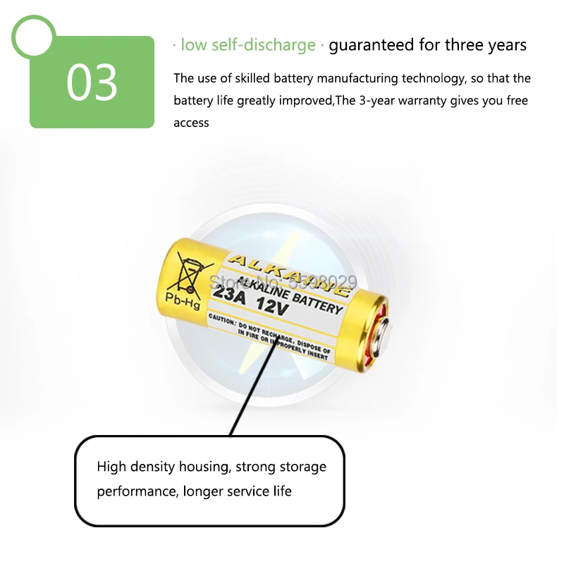 Щелочные батареи для сигнализации пульта дистанционного управления 10 шт. 12 В 23A