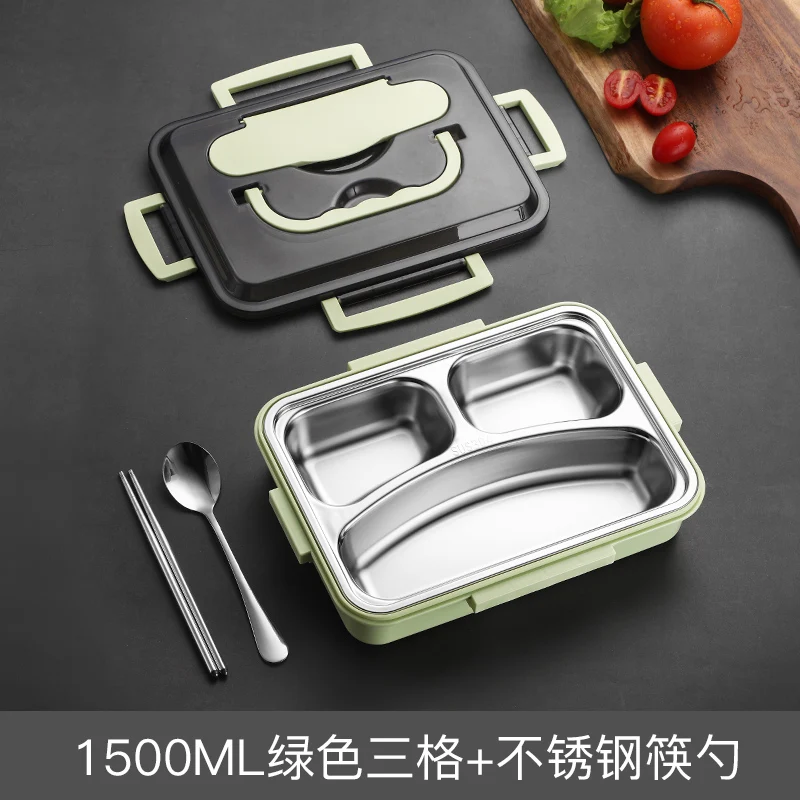 Ланч бокс контейнеры с отсеками Портативный ручкой для детей из нержавеющей