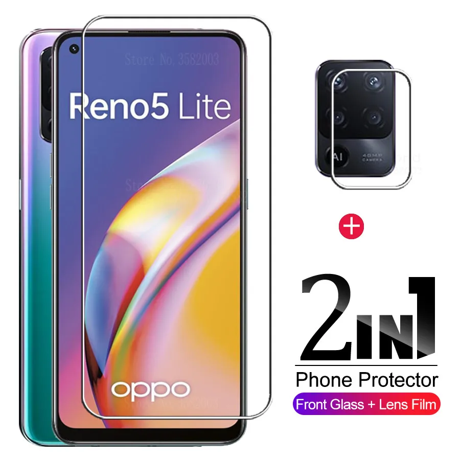 

2 в 1 защита объектива камеры для oppo reno5 lite стекло закаленное стекло reno 5 lite 5 светильник cph2205 6,43 ''Защитная пленка для телефона