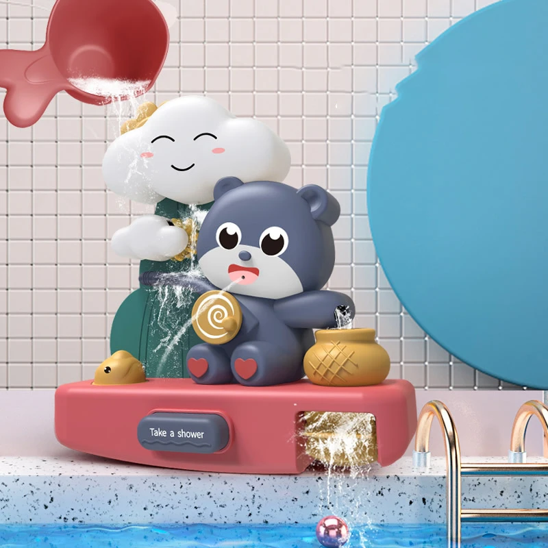 Милый медведь Игрушки для ванны детский трубопровод водяной Душ игра детские