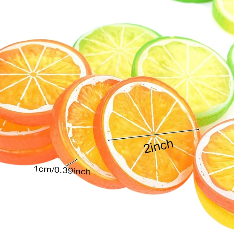 30 Pieces Artificial Plastic Simulation Fake Lemon Slices Lifelike Decorative Fruit-Mixed for Home Party Decoration | Дом и сад