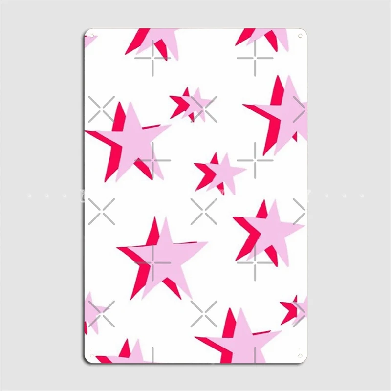 

Pink Stars Metal Sign Cinema Kitchen Club Bar Retro Plaques Tin Sign Posters