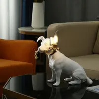 Italy Modern Resin Puppy Table Lamps Home Decor RIO Dog Animal Desk Lamp Living Room Bedroom Birthday Standing Light Fixtures