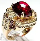 Красный камень циркон кольца для женщин простой минималистичный аксессуары кольцо элегантное Помолвочное вечерние ювелирные изделия кольца