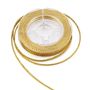 Нить для бисероплетения Pandahall, 10 м в рулоне, неэластичная, для самостоятельного изготовления ювелирных изделий, серебристыйзолотой цвет