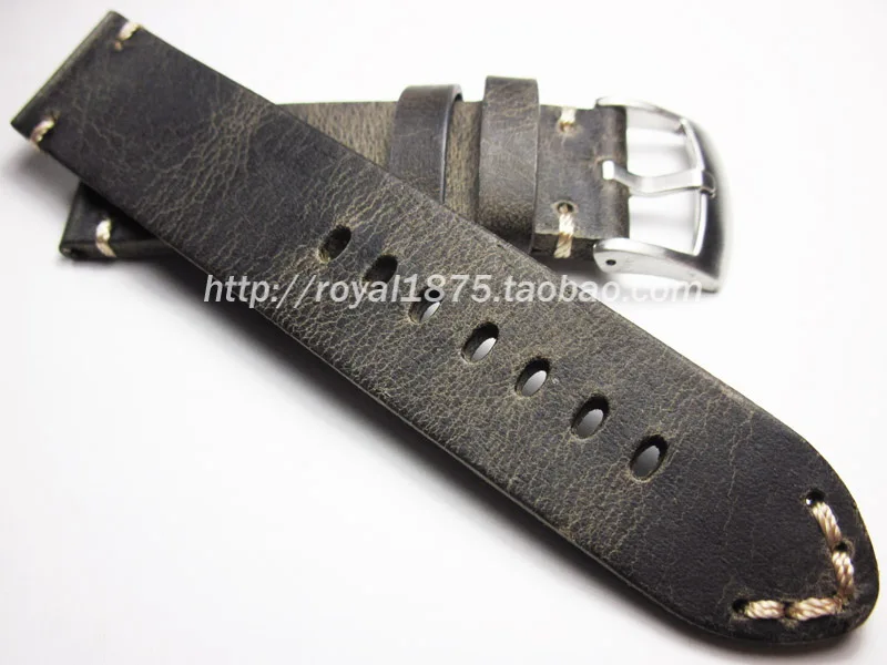 

18 19 20 21 22mm Thick Cowhide Watch Band Strap Black gray Crazy Horse Skin Retro Men Wristband watch accessories Macho style