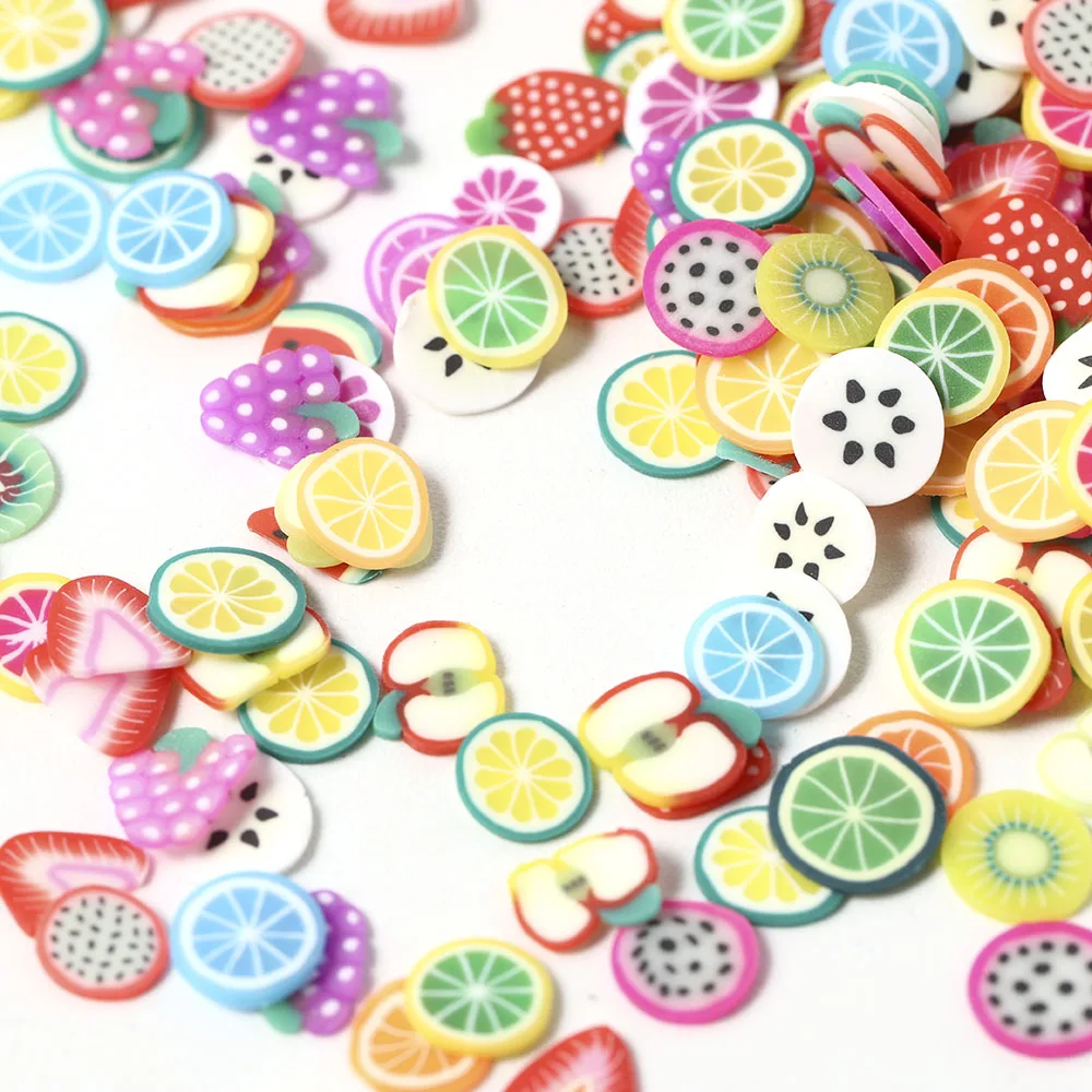

Summer Mixed Flower Fruit Animal Polymer Clay Slices 3D Nails Art Accessories Slicing Nail Decorations Ongles DIY Designs Tools