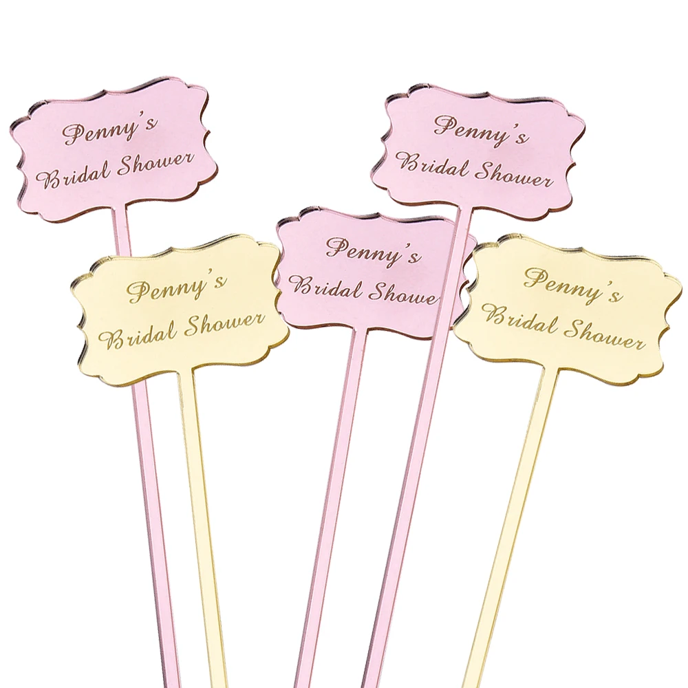 12 шт. персонализированные лягушки для напитков прямоугольные акриловые с