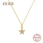 Роскошное женское колье ROXI из стерлингового серебра 925 пробы, прекрасное ожерелье с пятиконечной звездой и цепочкой до ключиц, ювелирные изделия