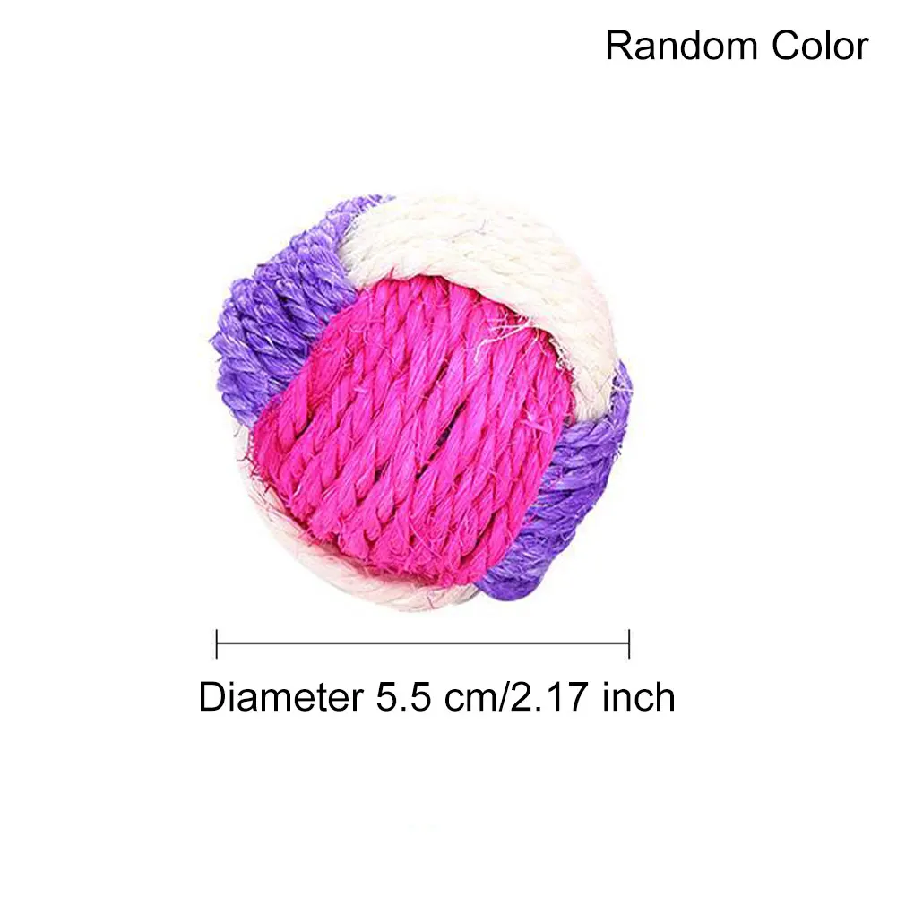 

Cat Pet Sisal Rope Weave Ball Teaser Play Chewing Rattle Scratch Catch Toy Interactive Scratch Chew Toy For Pet Cat Dog