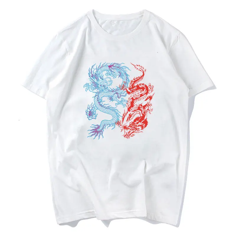

Summer's new Oriental Dragon Print Women's T-shirt Casual O neck short sleeve street fashion Chinese dragon T-shirt Harajuku