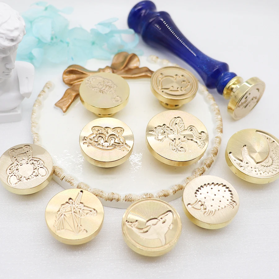 Восковая печать в ретро-стиле виде медведя единорога искусственная животных для