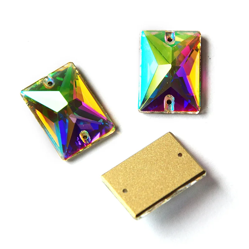 

Super Glass Sew On Rhinestones Colorful Rectangle Flatback Strass CTPA3bI DIY Sewing Rhinestones For Needlework Clothes Bags