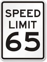metal sign speed limit 65 mph engineer grade