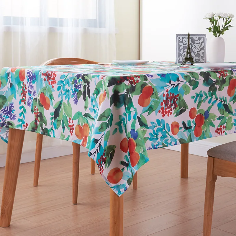 

Plant Cherry Waterproof Oil-Proof Anti-Fouling Tablecloth Tablecloth Coffee Table Cover Cloth Can Be Customized