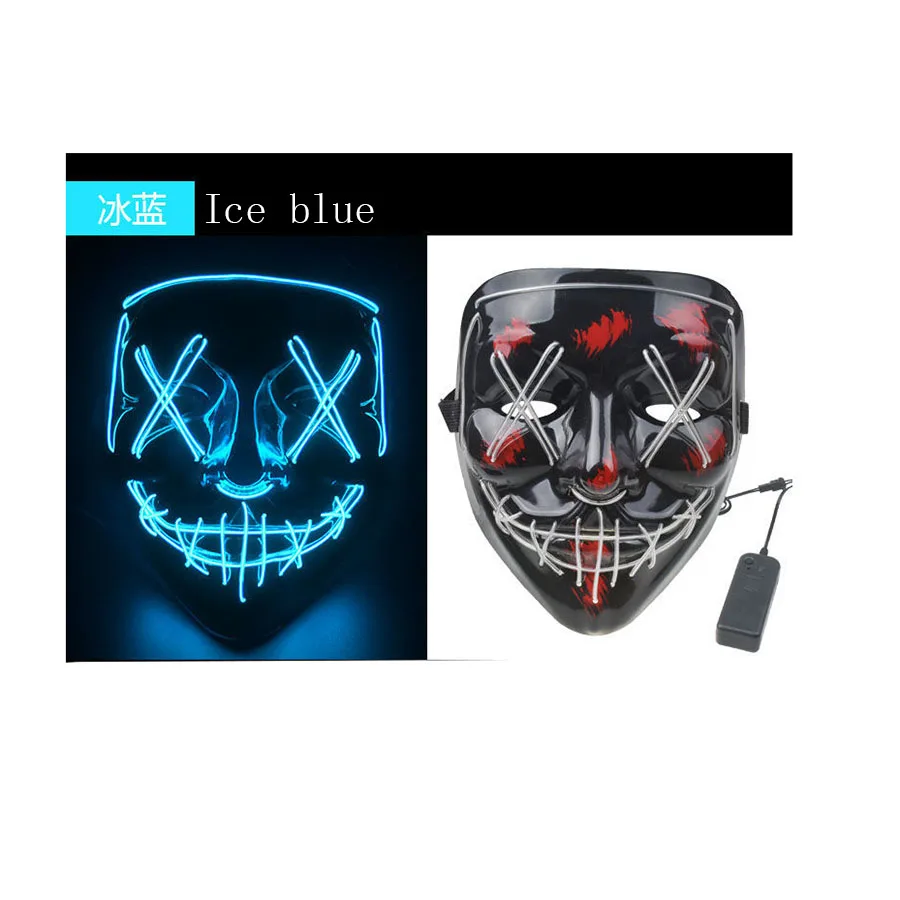Украшение для Хэллоуина светящаяся светодиодная маска с V-образным вырезом