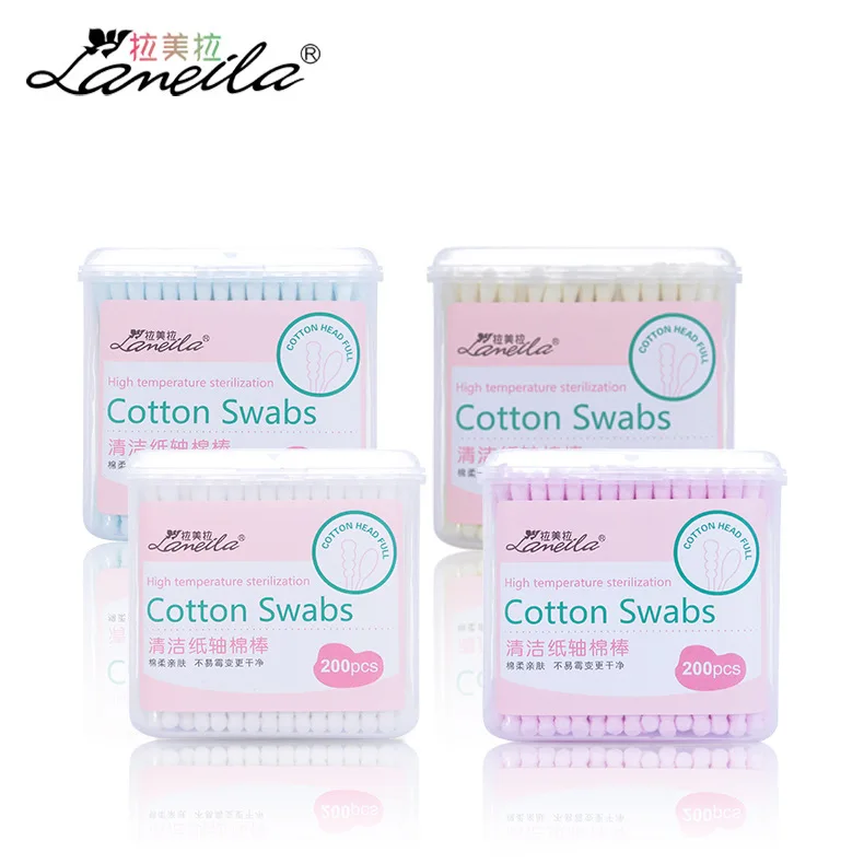 Нетканая тканевая катушка ватные тампоны с двойной головкой спиральные круглым