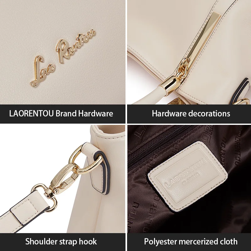 Женские сумки из яловой кожи LAORENTOU Повседневная Дамская сумка через плечо