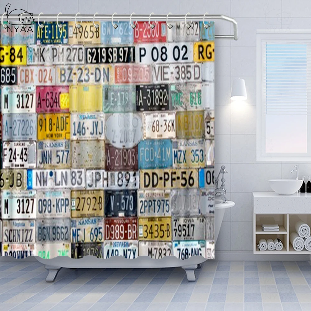 Vixm США занавеска для душа Ретро американские Авто номерные знаки Юта Вашингтон