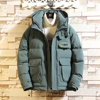 2021 new mens winter work clothes hooded cotton padded jacket boys trend thickened down