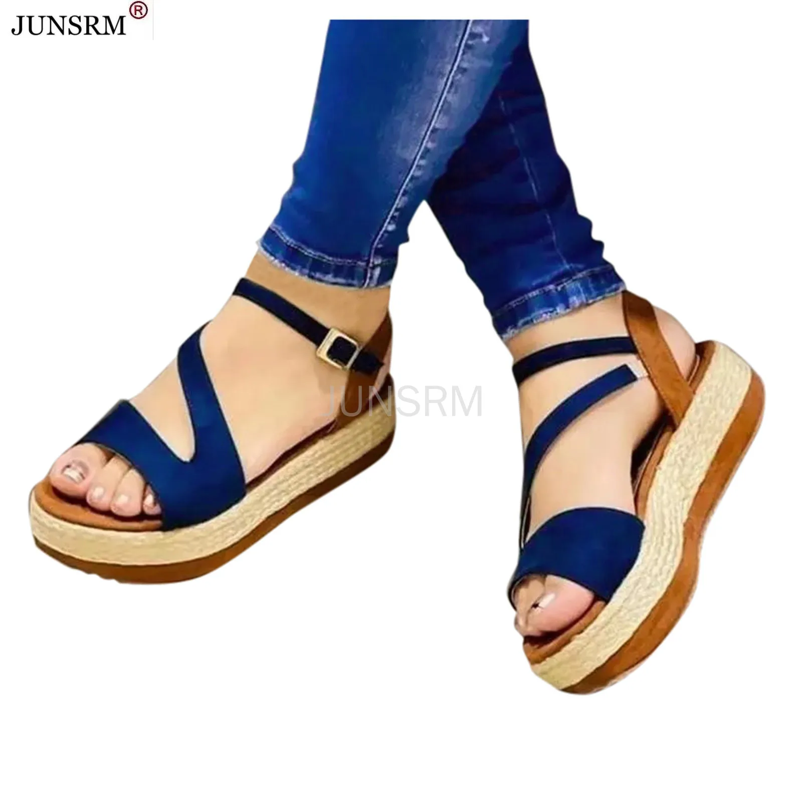 

Women's Summer Flip-flops Casual Fish Mouth Shoes Thick-soled Hollow Thin Strap Buckle Sandals For Women Ladies Sandalias Mujer