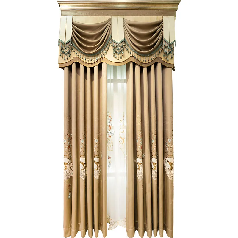 

New Chinese Style High-precision Jacquard Curtain Cloth Living Room Bedroom Shading Modern Minimalist Floor Curtain