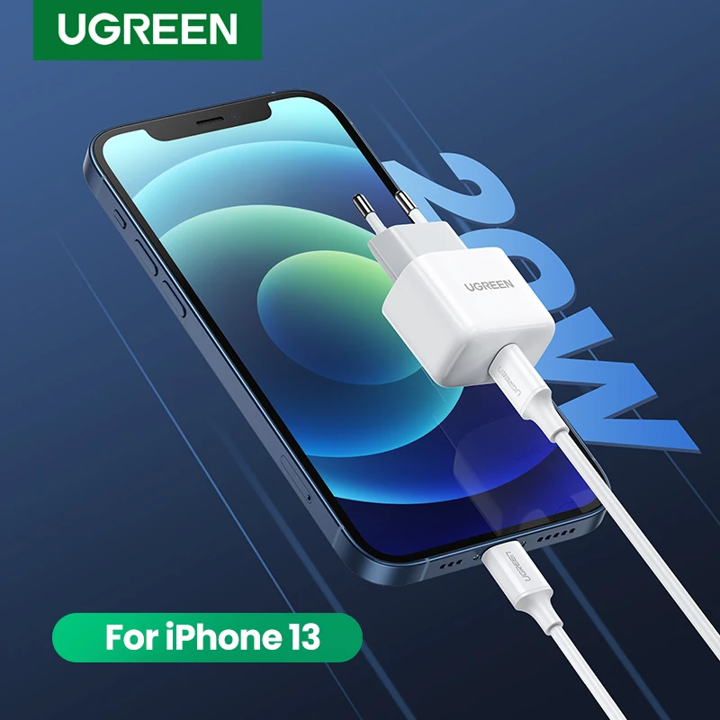  Зарядное устройство UGREEN PD, 20 Вт, USB C, для iPhone 13, 12, 11, Samsung S10, Xiaomi Мобильный телефон
