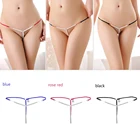 1 шт., женские эластичные Трусы-стринги с жемчугом