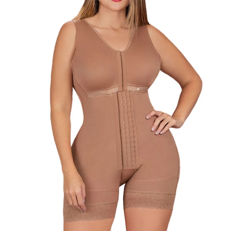 Post Surgery High Compression Shapewear Adjustable Bra Body Shapers Women With Hook And Eye Front Closure