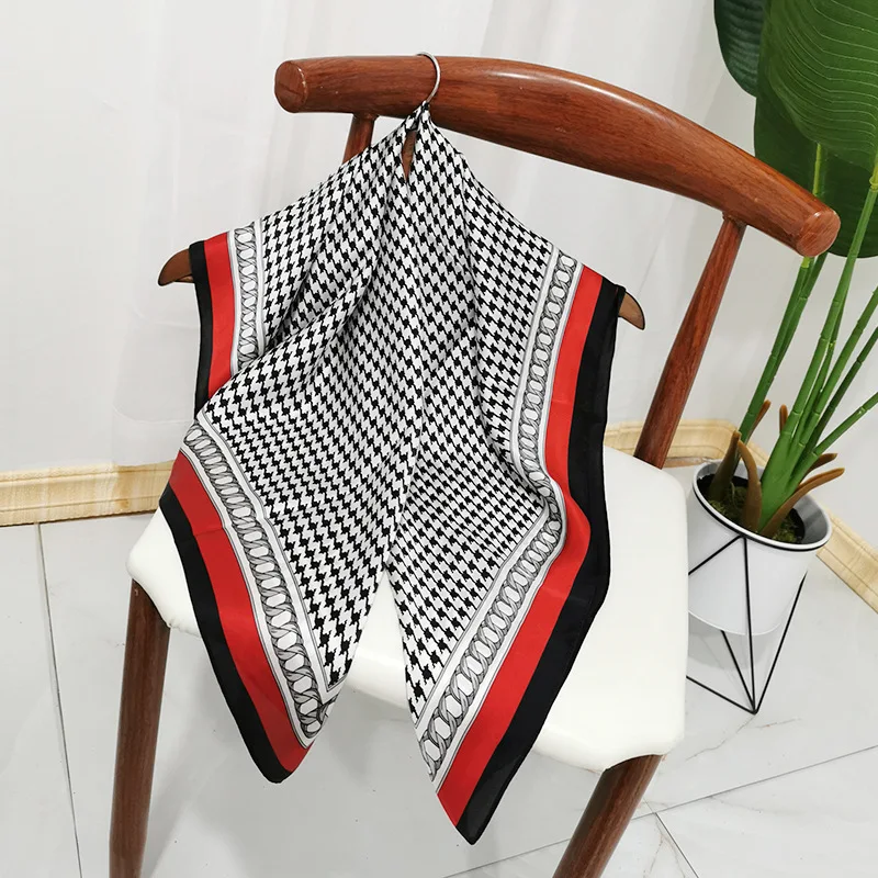 Квадратный шелковый шарф женские шали с принтом гусиные лапки дизайнерский