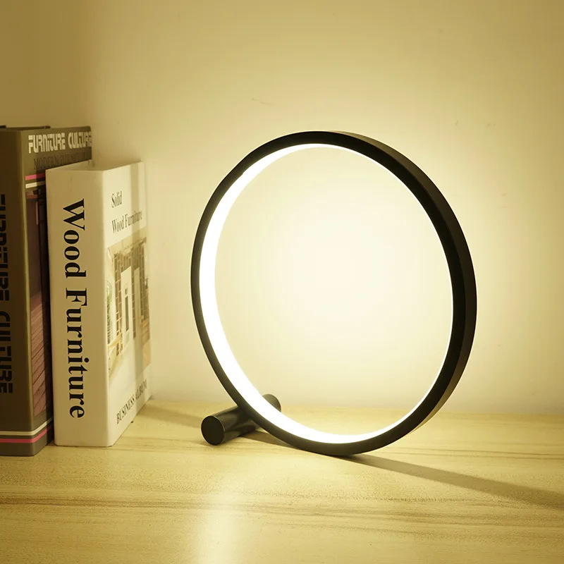 

Living room bedroom bedside decoration home lighting night lamp LED table lamp stepless dimming circular acrylic table lamp