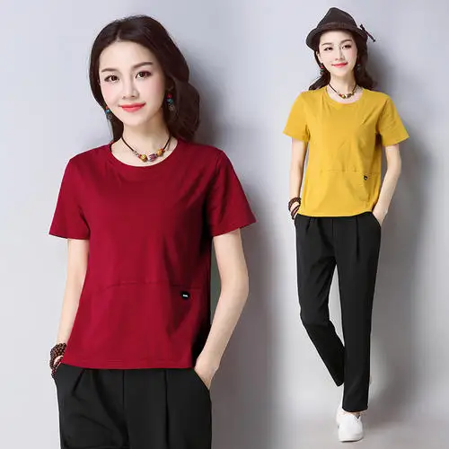 

Fashion Logo Printing T Shirts Women's Short Sleeve Fashion 100% cotton beige Female T-Shirts