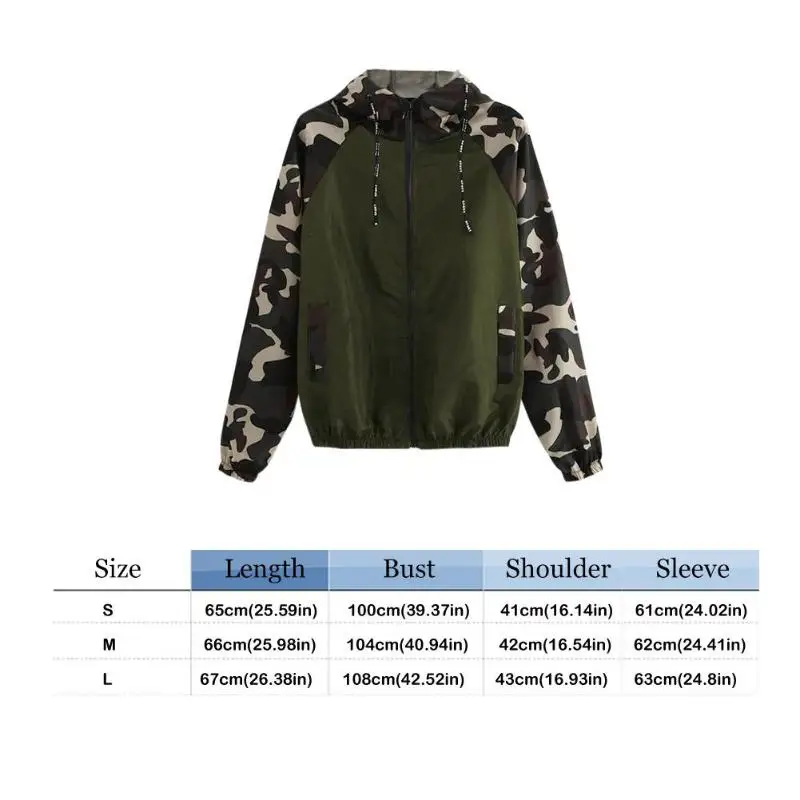 Женская тонкая куртка с камуфляжным принтом для отдыха длинным рукавом весна