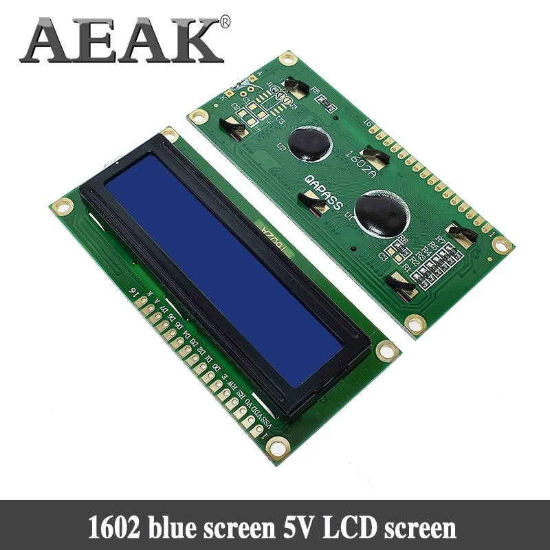 AEAK 1 шт. ЖК модуль 1602 синий экран 16x2 символа дисплей HD44780 контроллер черный свет|lcd