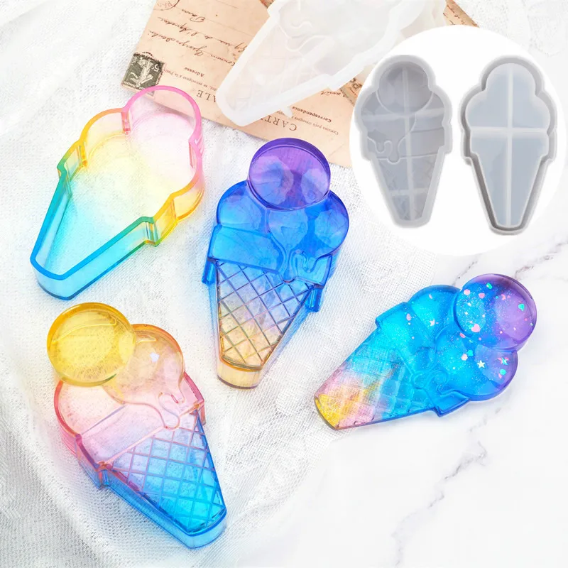 

2 Pcs/set of Ice Cream Storage Box Mould Handmade Craft Tools DIY Resin Jewelry Accessory Box Mould