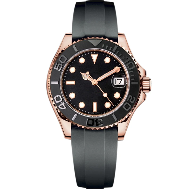 

Мужские автоматические механические часы яхт-мастер 40 мм 116655 AAA Реплика резиновый ремешок светящиеся водонепроницаемые часы для мужчин