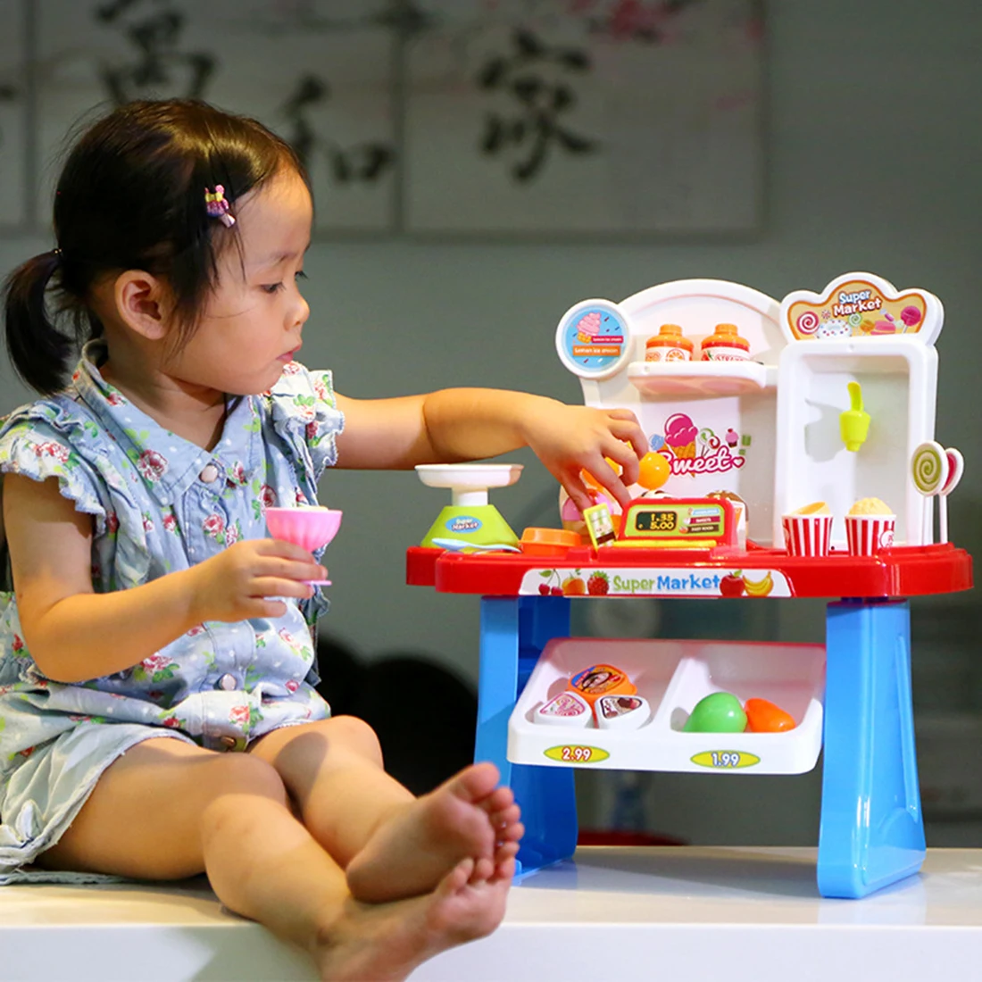 34 шт./компл. детская мини Superarket Playset притворяться торговый рынок Играть Стенд