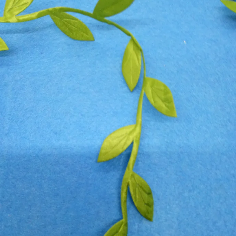

50 meters/ lot DIY fabric green color handmade artificial fake flower leaf for decoration leaves craft size 2.8cm x 1cm
