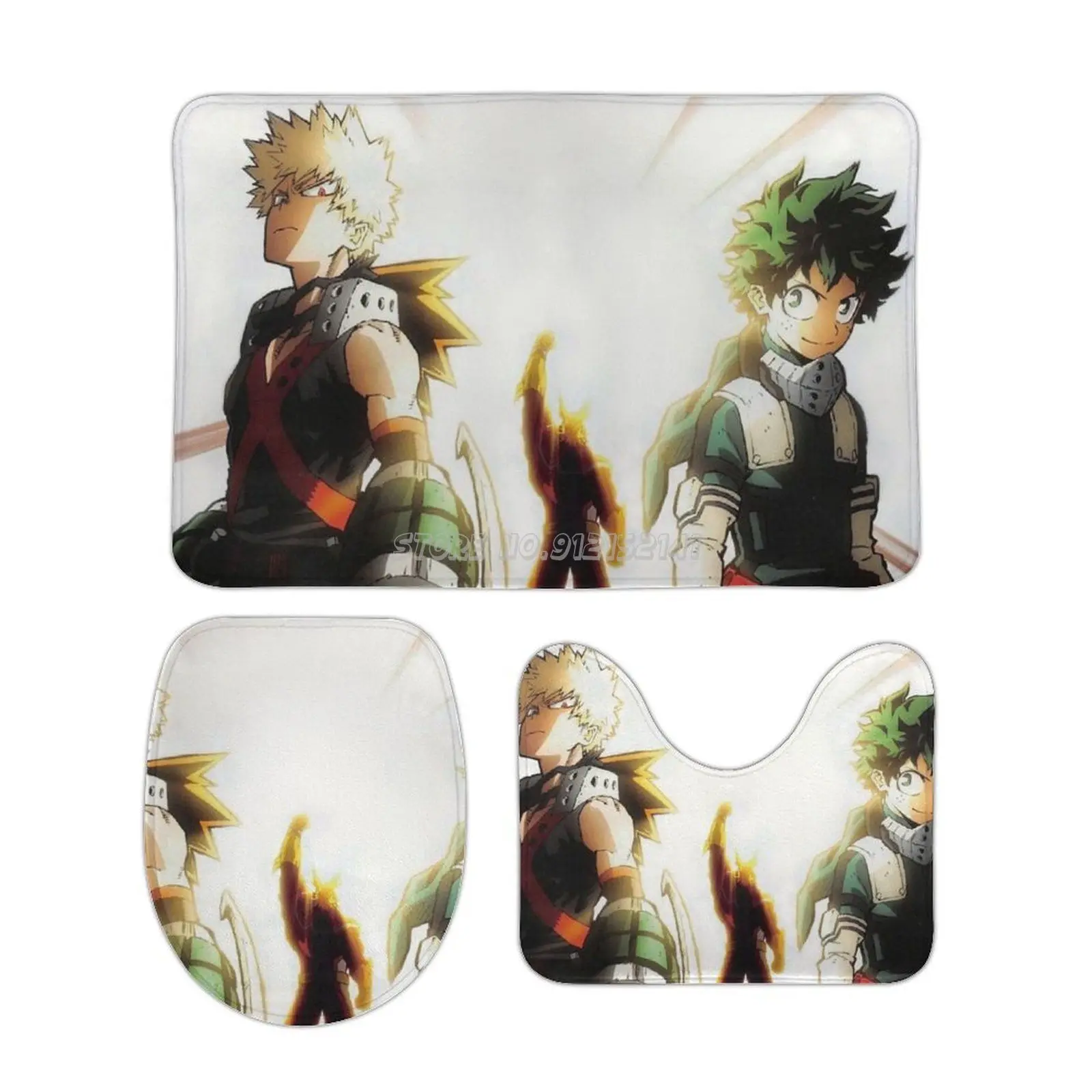 

Героев Rising 3 шт. Набор ковриков для ванной на нескользящей подошве для ванной коврик для ванной комнаты печатанный ковёр коврики сиденье для...